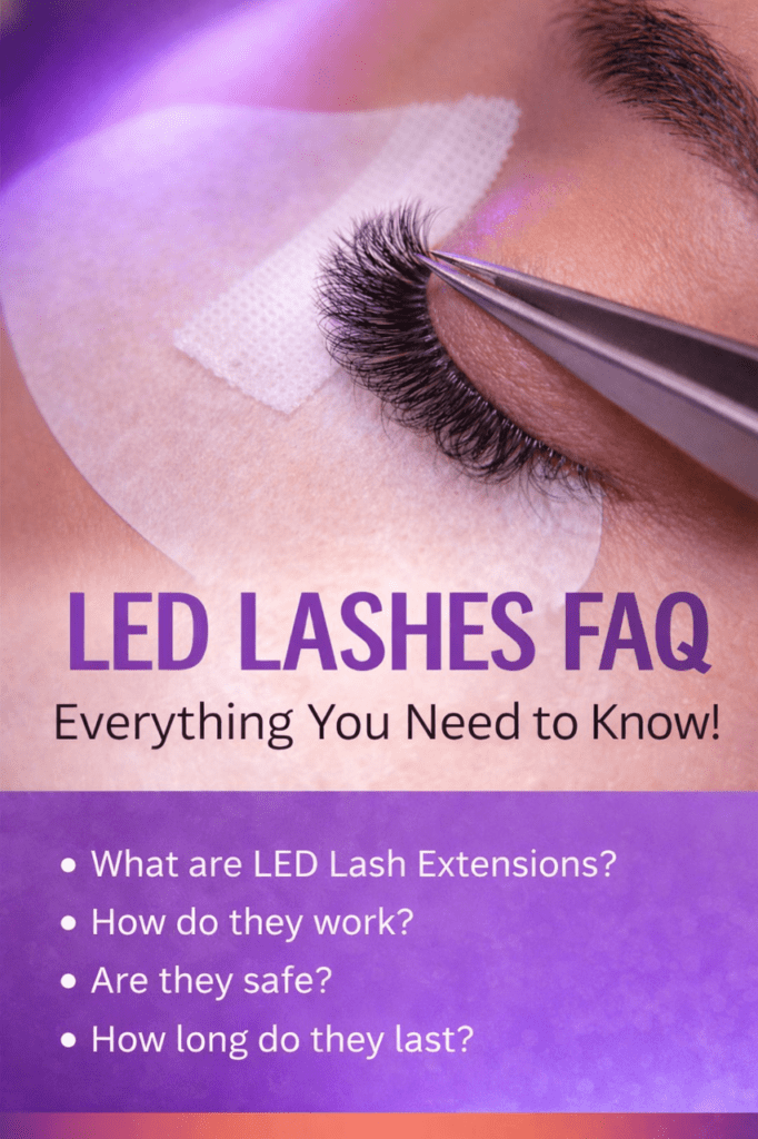 LED eyelash extensions being applied with tweezers using LED curing technology at Lashes On Point Mill Park