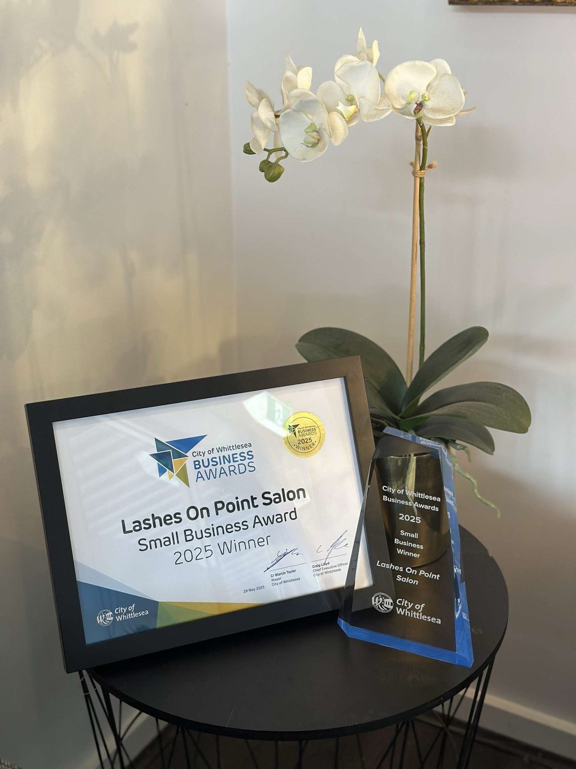 8F6CD351-D93E-4F92-9D58-9C41A6C1C267 Lashes On Point wins 2025 Small Business of the Year at the City of Whittlesea Business Awards