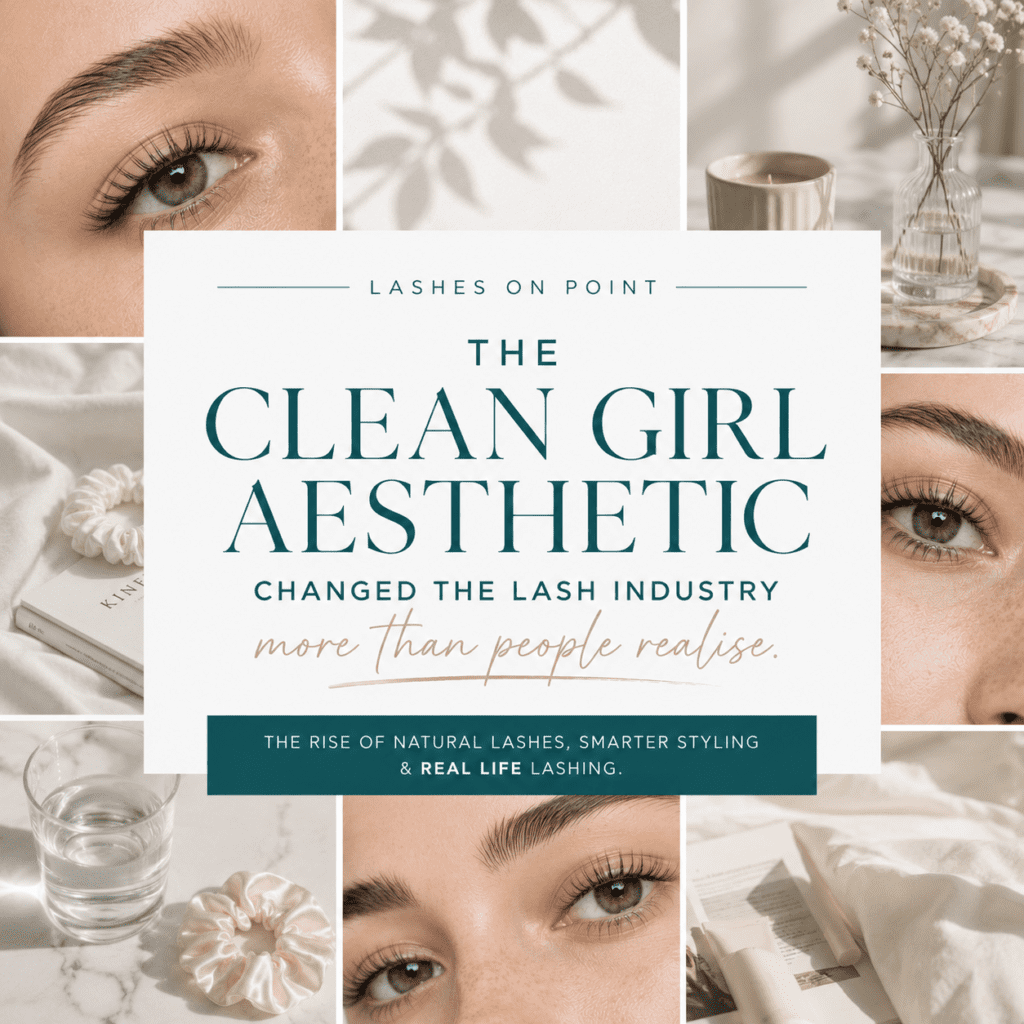 Natural wispy eyelash extensions inspired by the clean girl aesthetic at Lashes On Point Melbourne