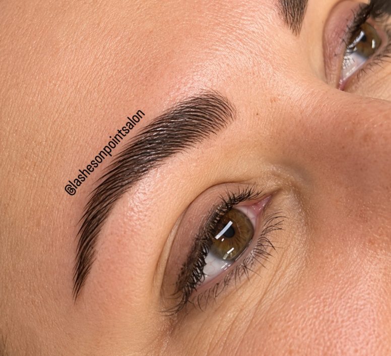 "The Works" Brow service at Lashes On Point in Mill Park. Includes brow lamination, sculpt, hybrid tint and wax.